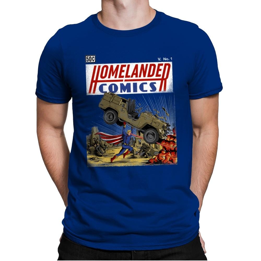 Laser Eyes Comics - Mens Premium T-Shirts RIPT Apparel Small / Royal