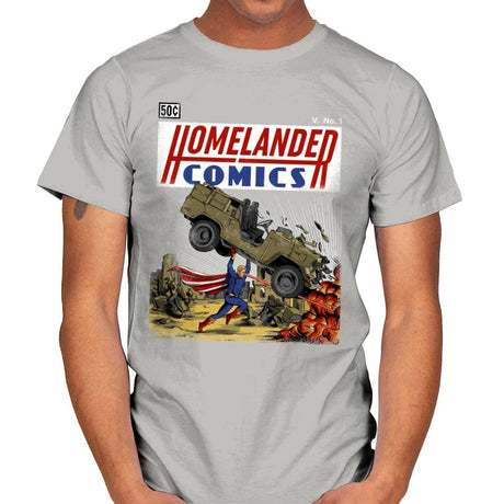 Laser Eyes Comics - Mens T-Shirts RIPT Apparel Small / Ice Grey