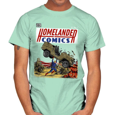 Laser Eyes Comics - Mens T-Shirts RIPT Apparel Small / Mint Green