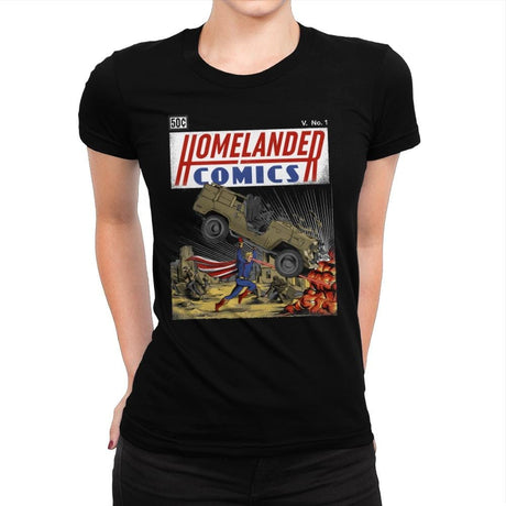 Laser Eyes Comics - Womens Premium T-Shirts RIPT Apparel Small / Indigo