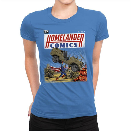 Laser Eyes Comics - Womens Premium T-Shirts RIPT Apparel Small / Tahiti Blue