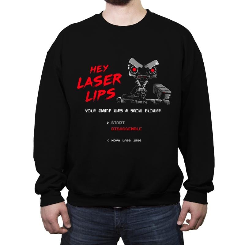 Laser Lips  - Crew Neck Sweatshirt Crew Neck Sweatshirt RIPT Apparel Small / Black