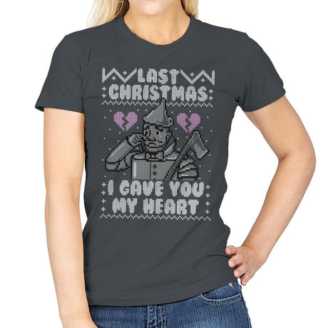 Last Christmas! - Ugly Holiday - Womens T-Shirts RIPT Apparel Small / Charcoal