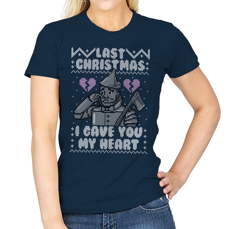 Last Christmas! - Ugly Holiday - Womens T-Shirts RIPT Apparel Small / Navy