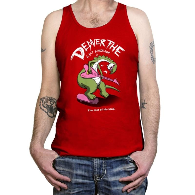 Last Dinosaur vs The World - Tanktop Tanktop RIPT Apparel X-Small / Red