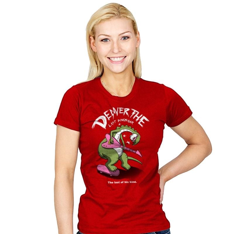 Last Dinosaur vs The World - Womens T-Shirts RIPT Apparel Small / Red