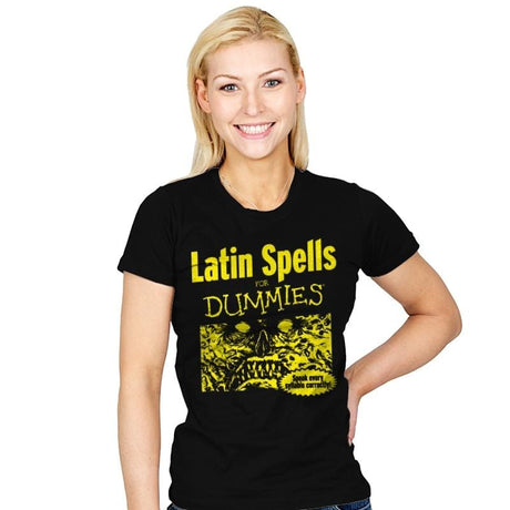 Latin Spells for Dummies - Womens T-Shirts RIPT Apparel Small / Black