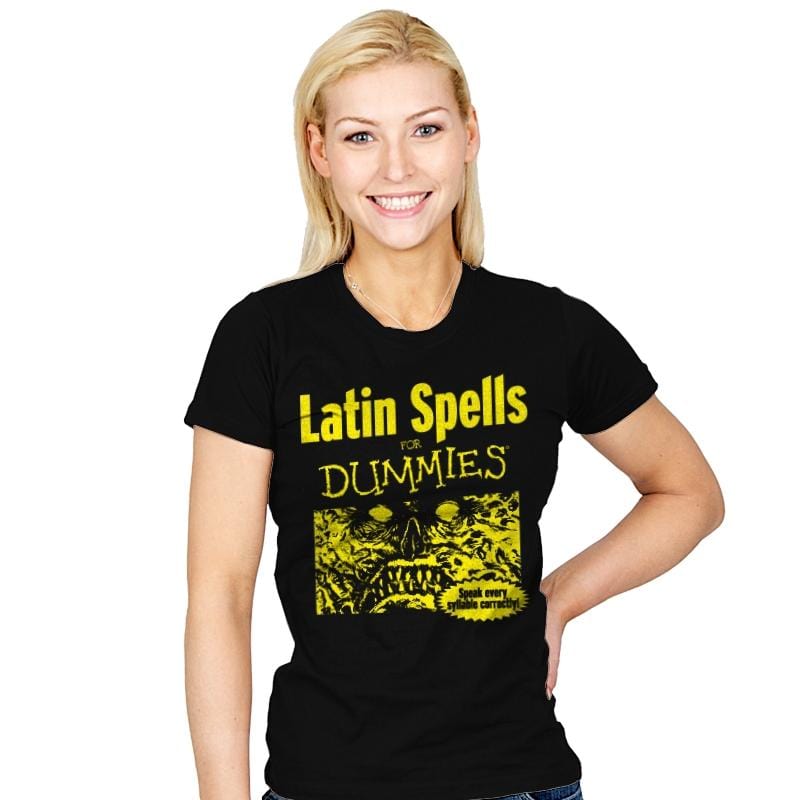 Latin Spells for Dummies - Womens T-Shirts RIPT Apparel Small / Black