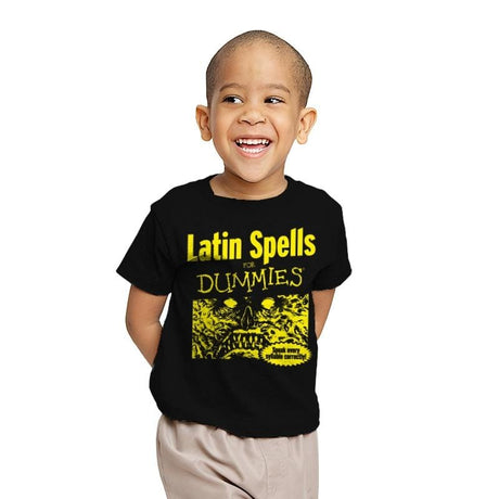 Latin Spells for Dummies - Youth T-Shirts RIPT Apparel X-small / Black
