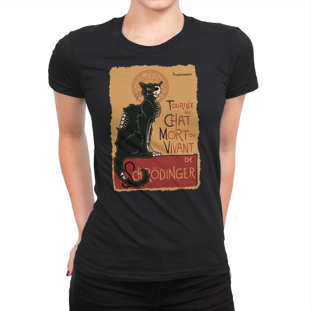 Le Chat Noir de Schrödinger - Womens Premium T-Shirts RIPT Apparel Small / Black