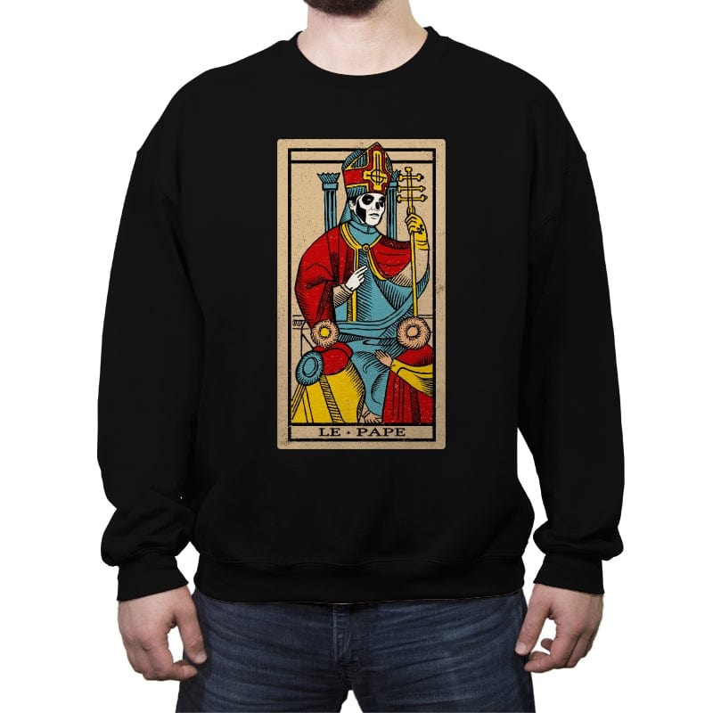 Le Pape Emeritus Tarot Card - Crew Neck Sweatshirt Crew Neck Sweatshirt RIPT Apparel Small / Black