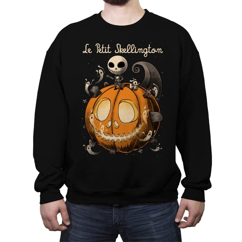 Le Petit Skellington - Crew Neck Sweatshirt Crew Neck Sweatshirt RIPT Apparel Small / Black