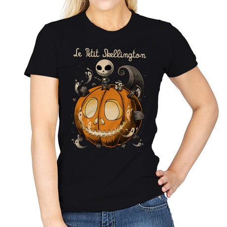 Le Petit Skellington - Womens T-Shirts RIPT Apparel Small / Black