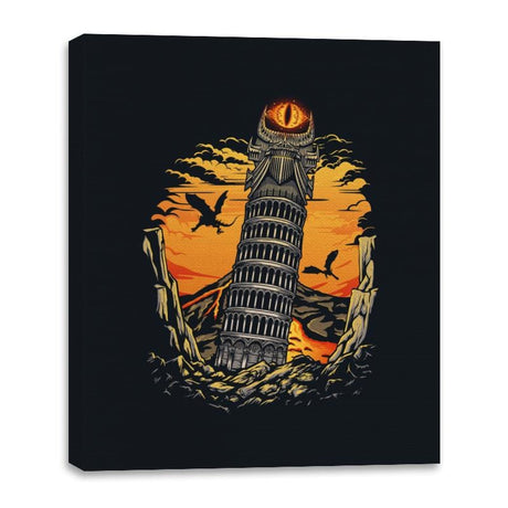 Leaning Dark Tower - Canvas Wraps Canvas Wraps RIPT Apparel 16x20 / Black