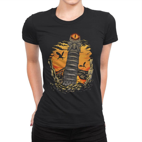 Leaning Dark Tower - Womens Premium T-Shirts RIPT Apparel Small / Black