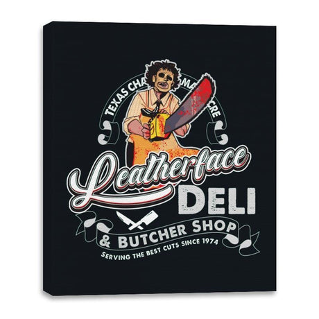 Leatherface Deli and Butcher Shop - Canvas Wraps Canvas Wraps RIPT Apparel 16x20 / Black