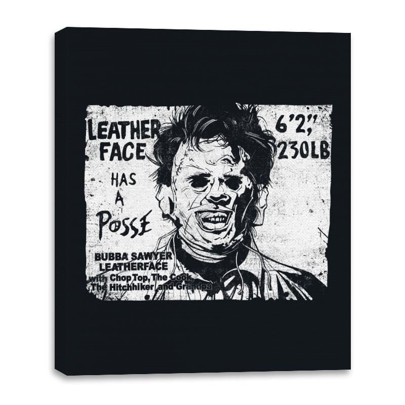 Leatherface Posse - Canvas Wraps Canvas Wraps RIPT Apparel 16x20 / Black