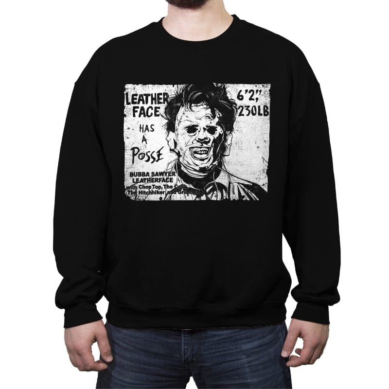 Leatherface Posse - Crew Neck Sweatshirt Crew Neck Sweatshirt RIPT Apparel Small / Black
