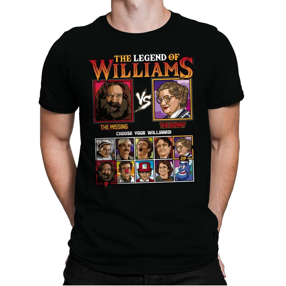 Legend of Williams - Retro Fighter Series - Mens Premium T-Shirts RIPT Apparel Small / Black