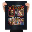 Legend of Williams - Retro Fighter Series - Prints Posters RIPT Apparel 18x24 / Black