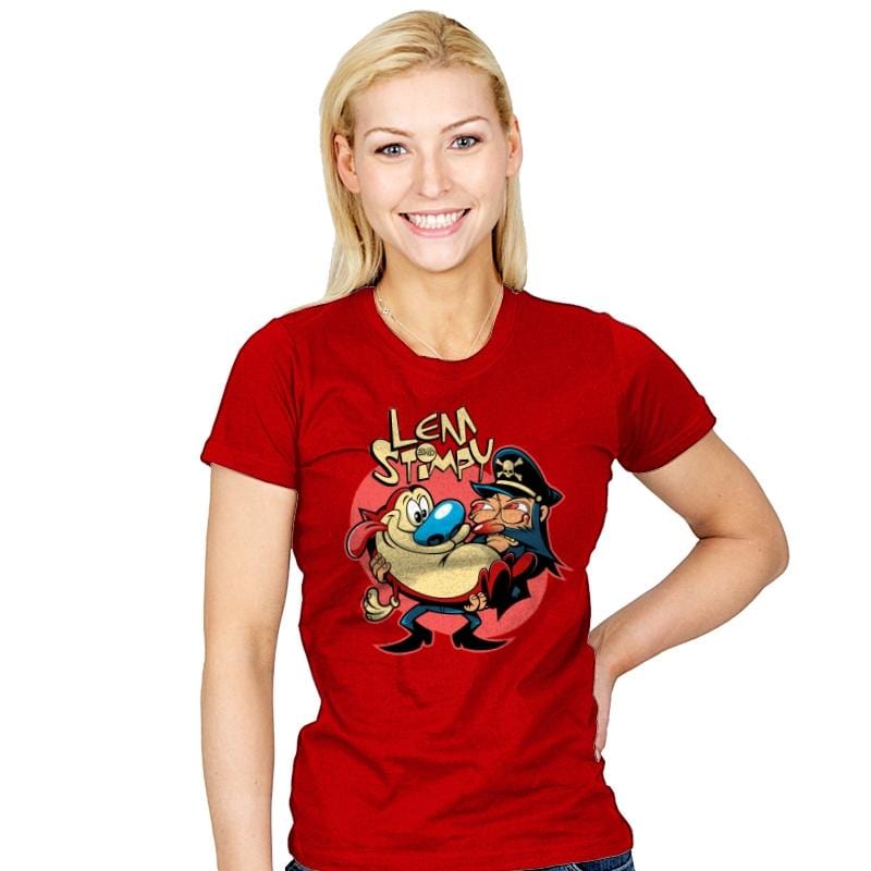 Lem & Stimpy - Womens T-Shirts RIPT Apparel Small / Red
