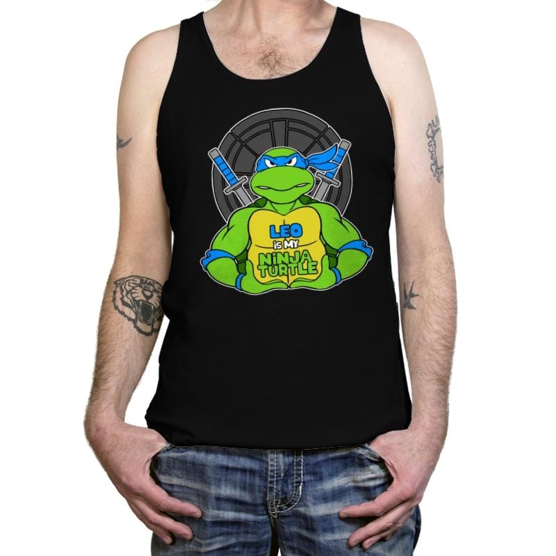 Leo is my Turtle (My Blue Ninja Turtle) - Tanktop Tanktop RIPT Apparel X-Small / Black