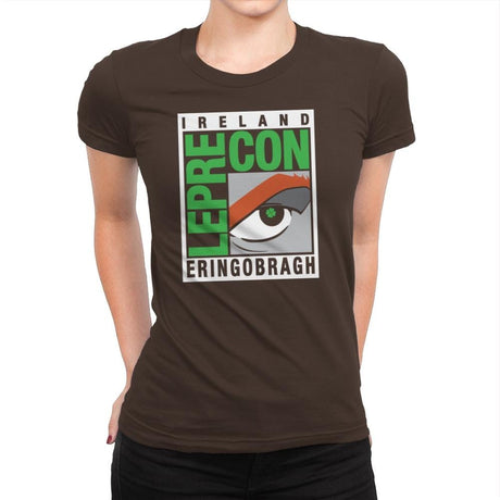 LepreCon Exclusive - St Paddys Day - Womens Premium T-Shirts RIPT Apparel Small / Dark Chocolate