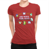 Less People More Memes - Womens Premium T-Shirts RIPT Apparel Small / Red
