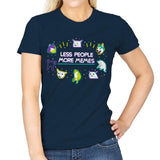 Less People More Memes - Womens T-Shirts RIPT Apparel Small / Navy