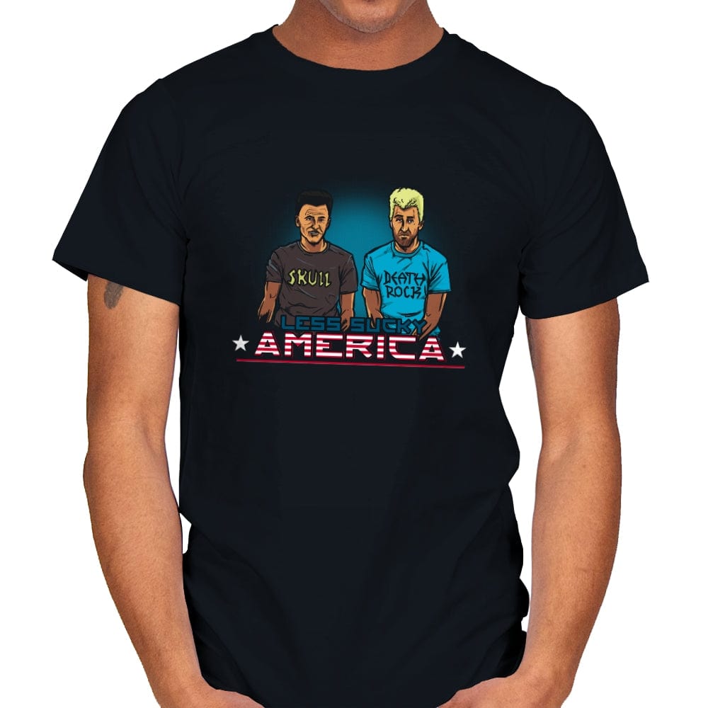Less Sucky USA - Mens T-Shirts RIPT Apparel Small / Black