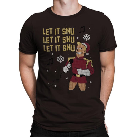Let It Snu! - Ugly Holiday - Mens Premium T-Shirts RIPT Apparel Small / Dark Chocolate