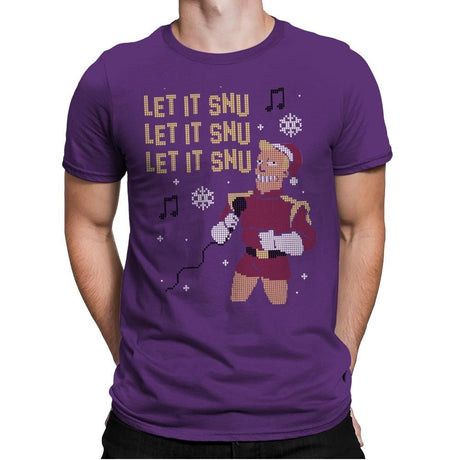 Let It Snu! - Ugly Holiday - Mens Premium T-Shirts RIPT Apparel Small / Purple Rush