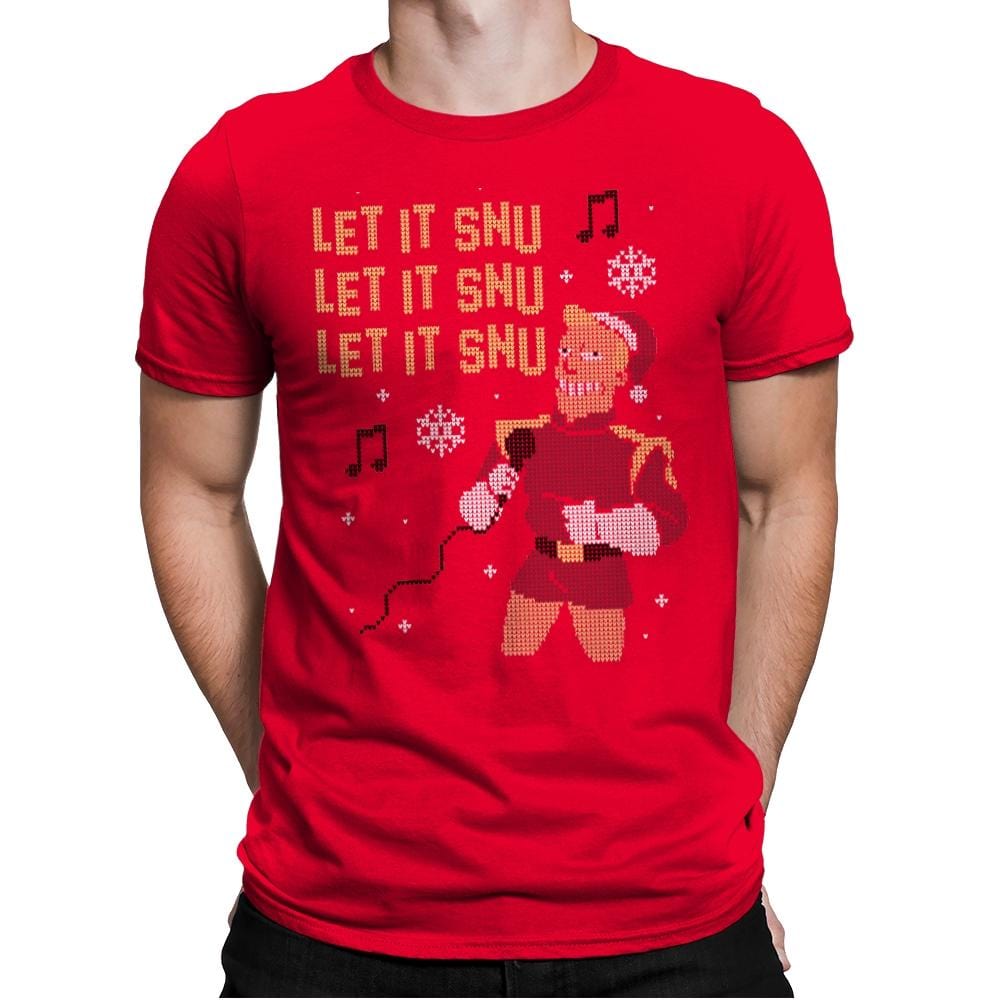 Let It Snu! - Ugly Holiday - Mens Premium T-Shirts RIPT Apparel Small / Red