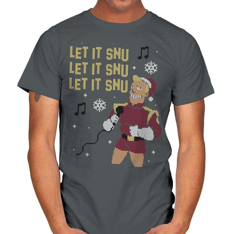 Let It Snu! - Ugly Holiday - Mens T-Shirts RIPT Apparel Small / Charcoal