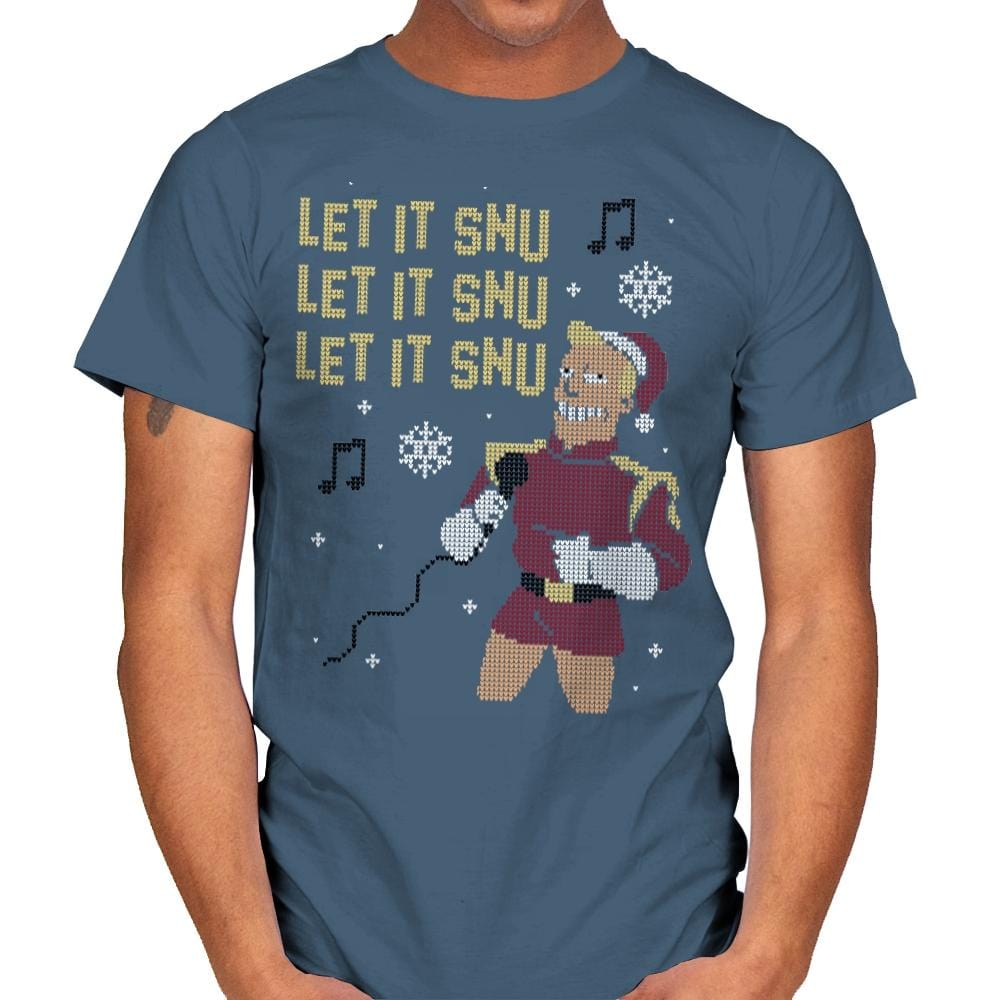 Let It Snu! - Ugly Holiday - Mens T-Shirts RIPT Apparel Small / Indigo Blue