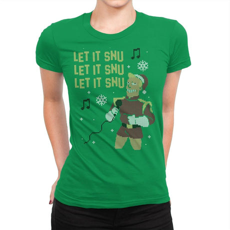 Let It Snu! - Ugly Holiday - Womens Premium T-Shirts RIPT Apparel Small / Kelly Green