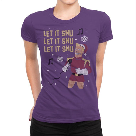 Let It Snu! - Ugly Holiday - Womens Premium T-Shirts RIPT Apparel Small / Purple Rush