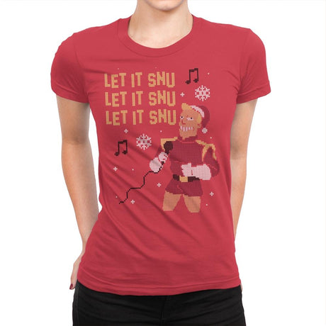 Let It Snu! - Ugly Holiday - Womens Premium T-Shirts RIPT Apparel Small / Red