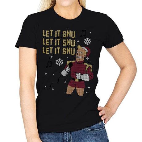 Let It Snu! - Ugly Holiday - Womens T-Shirts RIPT Apparel Small / Black