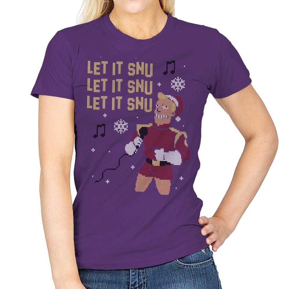Let It Snu! - Ugly Holiday - Womens T-Shirts RIPT Apparel Small / Purple