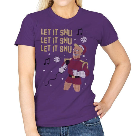 Let It Snu! - Ugly Holiday - Womens T-Shirts RIPT Apparel Small / Purple
