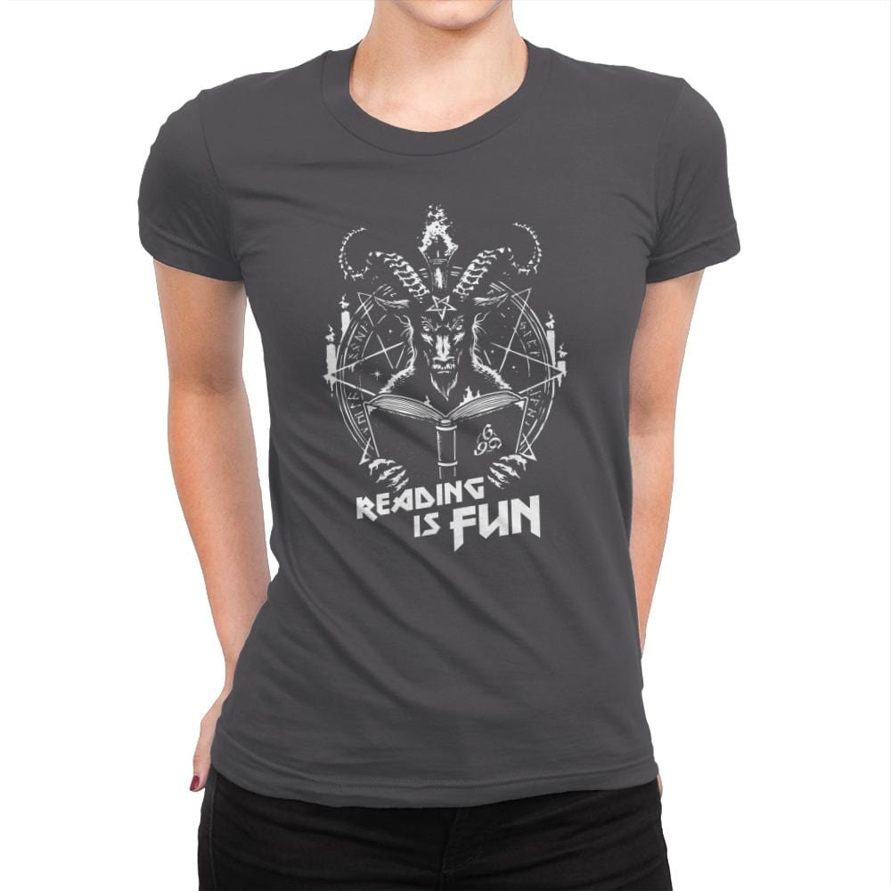 Let's Do Some Reading - Womens Premium T-Shirts RIPT Apparel Small / Heavy Metal