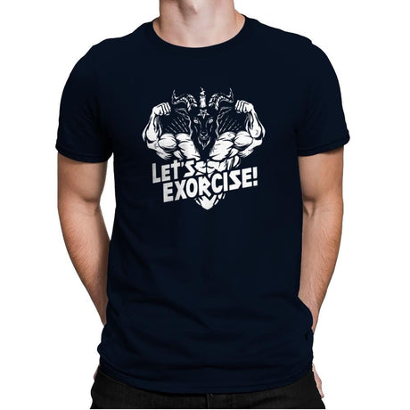 Let's Exorcise - Mens Premium T-Shirts RIPT Apparel Small / Midnight Navy