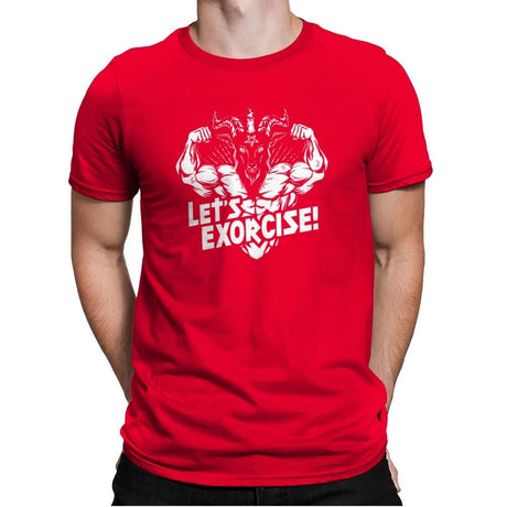 Let's Exorcise - Mens Premium T-Shirts RIPT Apparel Small / Red