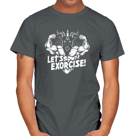 Let's Exorcise - Mens T-Shirts RIPT Apparel Small / Charcoal