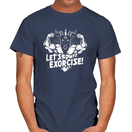 Let's Exorcise - Mens T-Shirts RIPT Apparel Small / Navy
