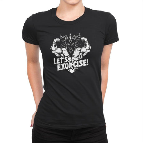 Let's Exorcise - Womens Premium T-Shirts RIPT Apparel Small / Black