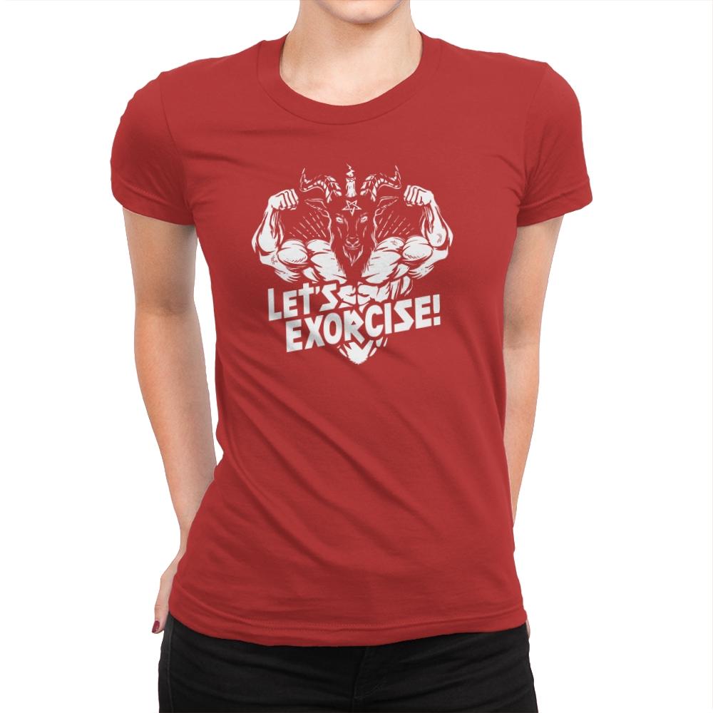 Let's Exorcise - Womens Premium T-Shirts RIPT Apparel Small / Red