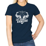 Let's Exorcise - Womens T-Shirts RIPT Apparel Small / Navy
