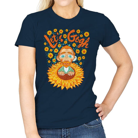 Let's Gogh - Womens T-Shirts RIPT Apparel Small / Navy